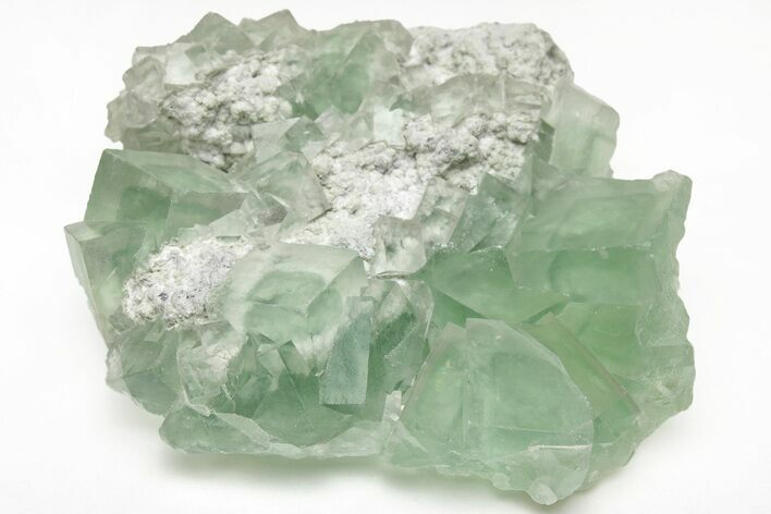 Green Cubic Fluorite Crystals with Phantoms - China #216331